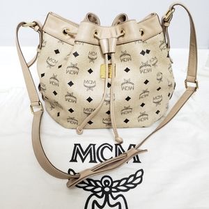 Authentic MCM Visetos Drawstring Bucket Bag (Vintage)